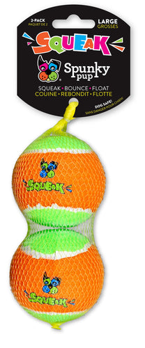 Spunky Pup Squeaky Tennis Balls Dog Toy